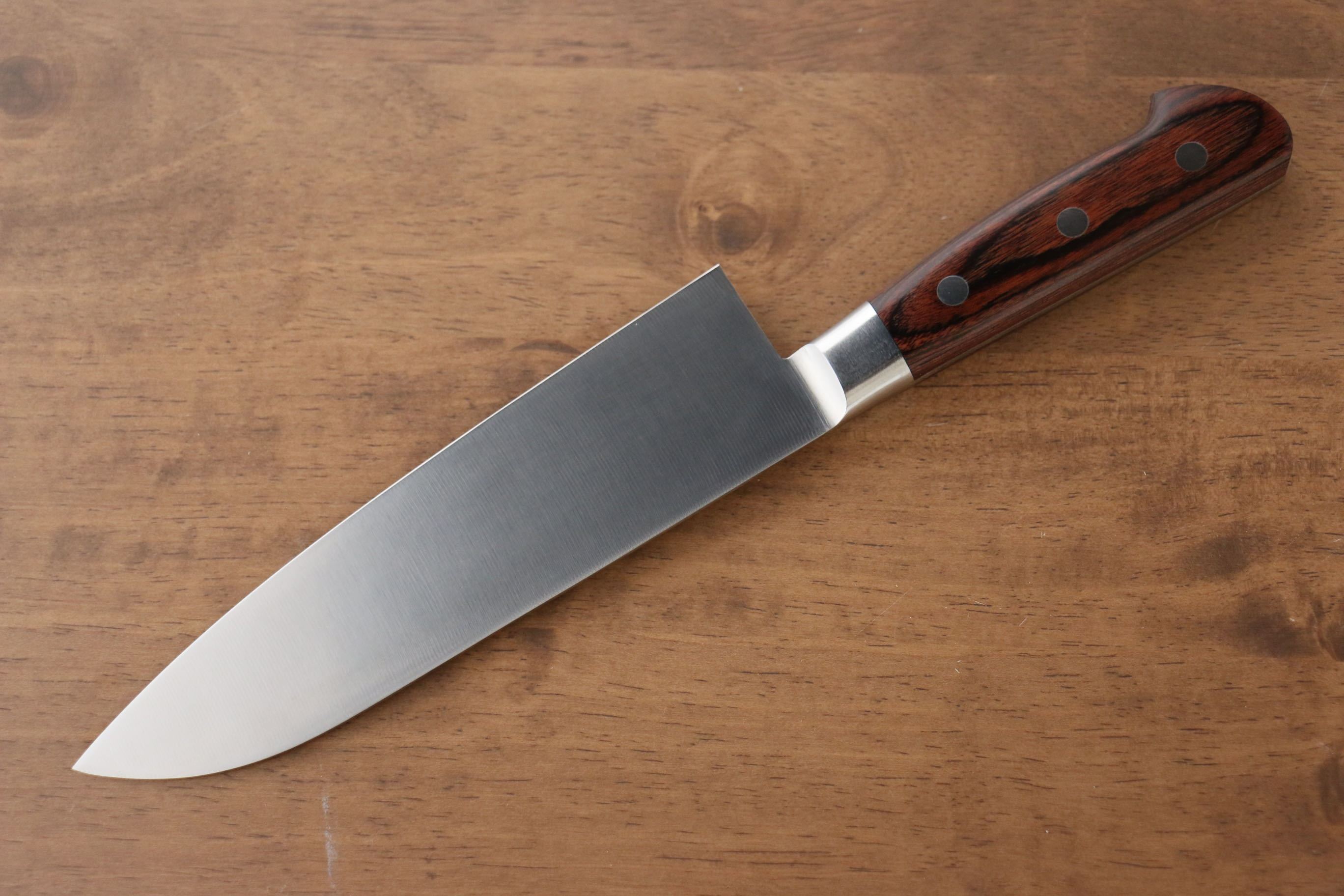 Iseya Molybdenum Santoku 180mm Mahogany Pakka wood Handle - Japanny - Best Japanese Knife