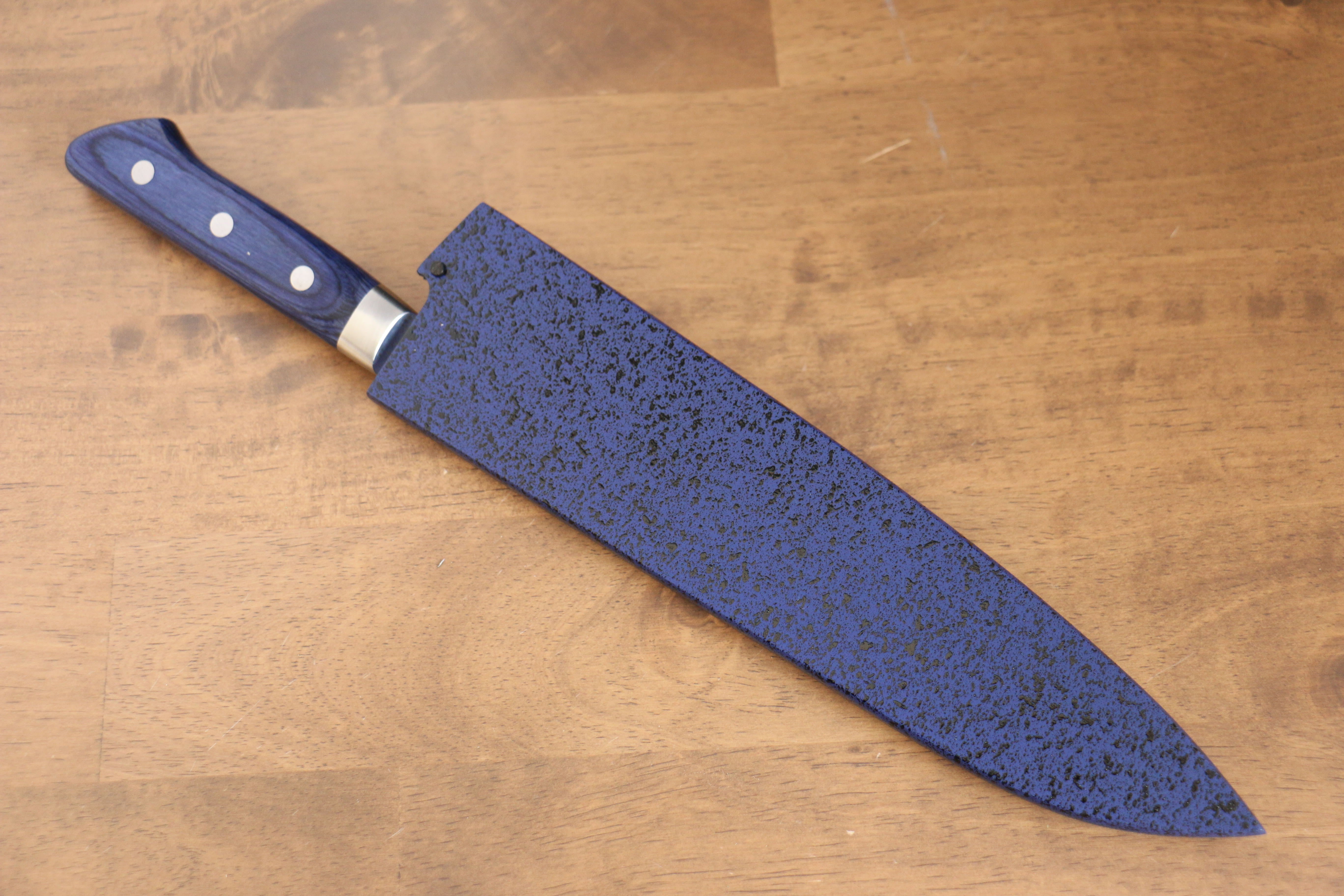 Blue Pakka wood Sheath for 210mm Gyuto with Plywood pin - Japanny - Best Japanese Knife