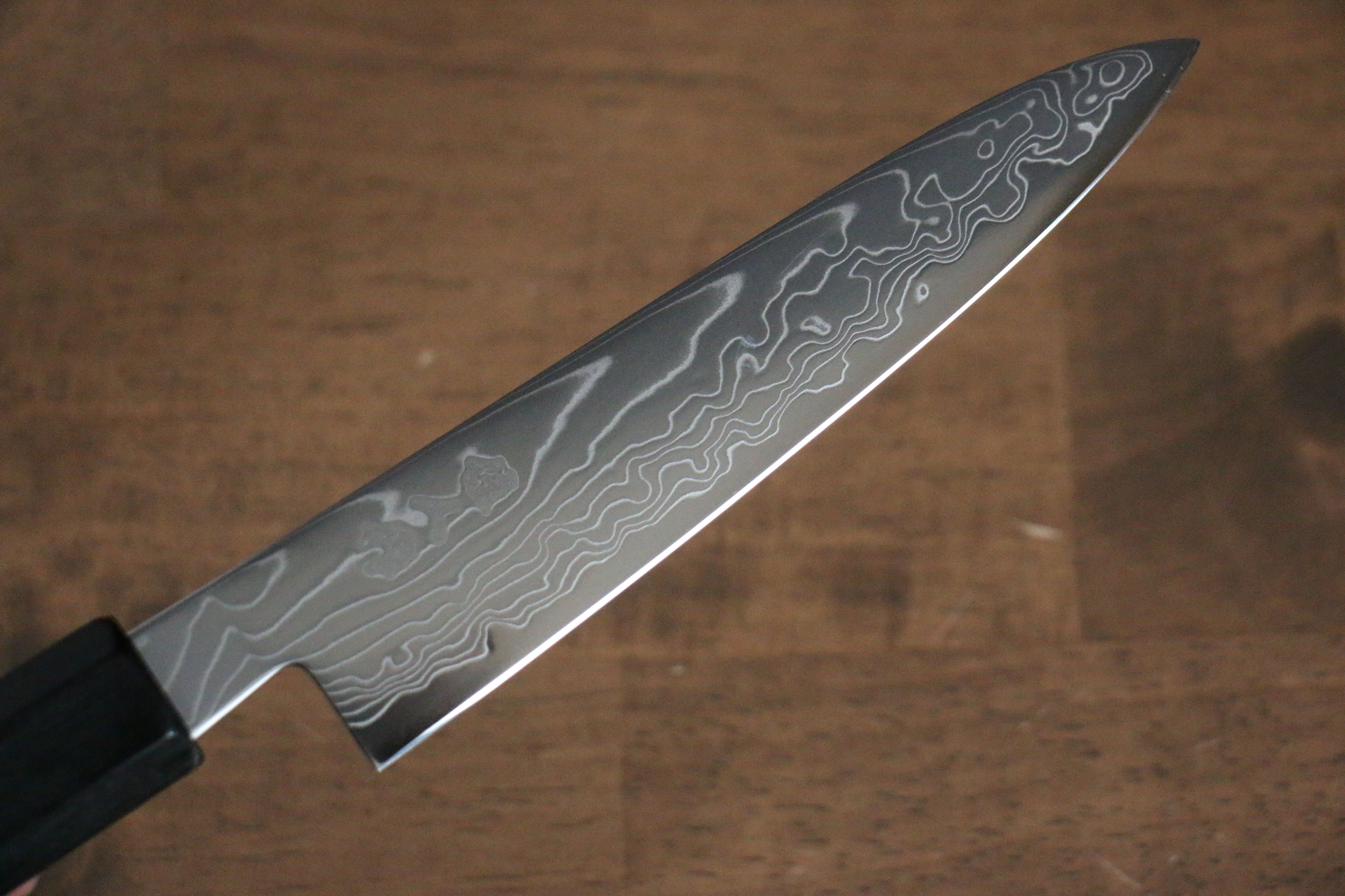 Kajin Cobalt Special Steel Damascus Petty-Utility 135mm Gray Pakka wood Handle - Japanny - Best Japanese Knife