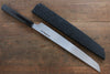 Sakai Takayuki Genbu Blue Steel No.2 Mirrored Finish Sakimaru Yanagiba 300mm Ebony Wood Handle - Japanny - Best Japanese Knife