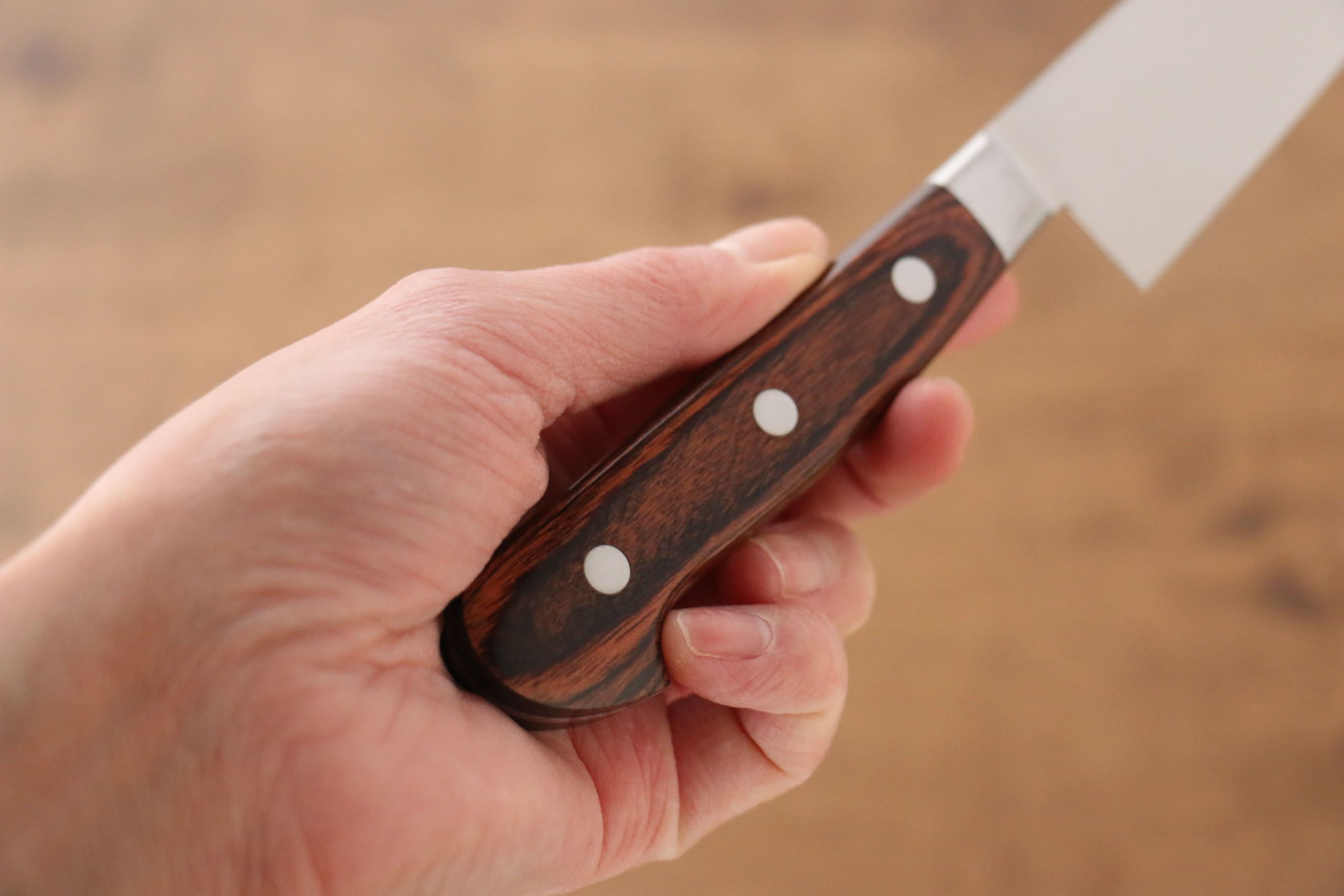 Iseya Molybdenum Petty-Utility 150mm Mahogany Pakka wood Handle - Japanny - Best Japanese Knife