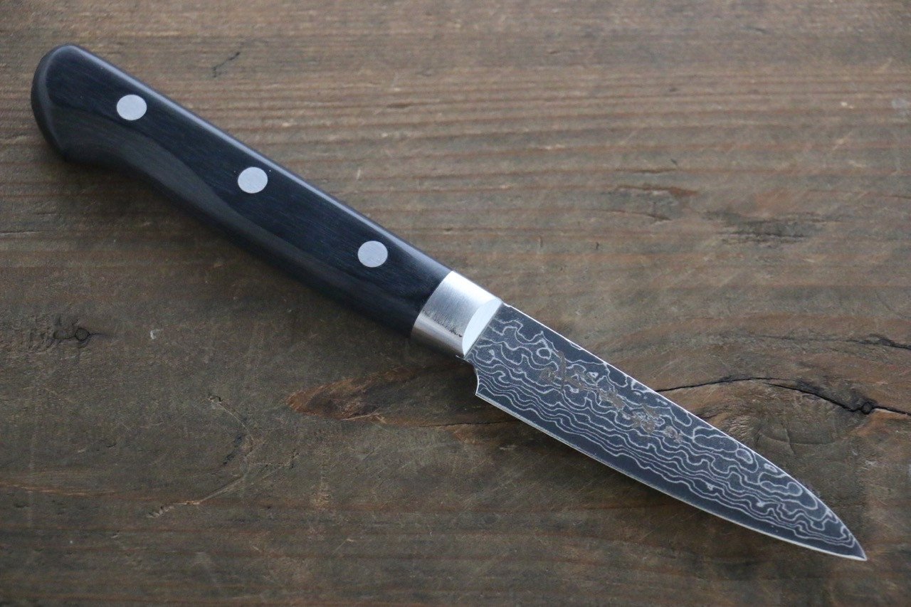 Sakai Takayuki AUS10 45 Layer Mirrored Finish Damascus Petty-Utility 80mm - Japanny - Best Japanese Knife