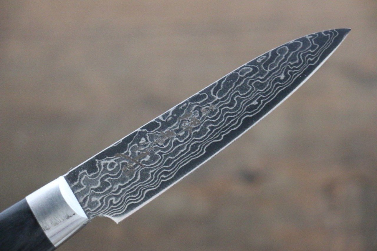 Sakai Takayuki AUS10 45 Layer Mirrored Finish Damascus Petty-Utility 80mm - Japanny - Best Japanese Knife