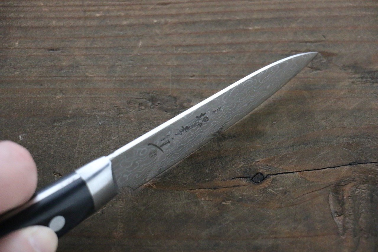 Sakai Takayuki AUS10 45 Layer Mirrored Finish Damascus Petty-Utility 80mm - Japanny - Best Japanese Knife