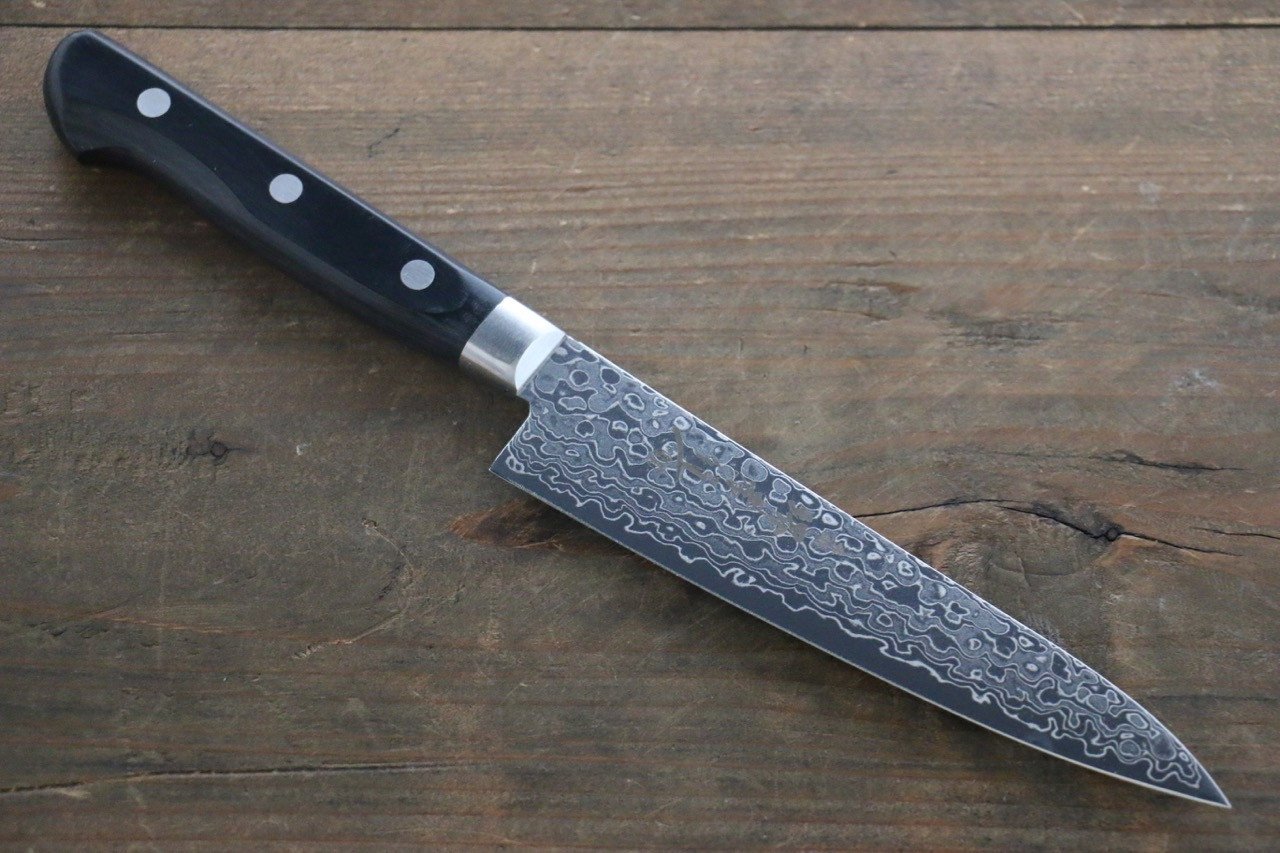 Sakai Takayuki AUS10 45 Layer Mirrored Finish Damascus Petty-Utility 135mm - Japanny - Best Japanese Knife
