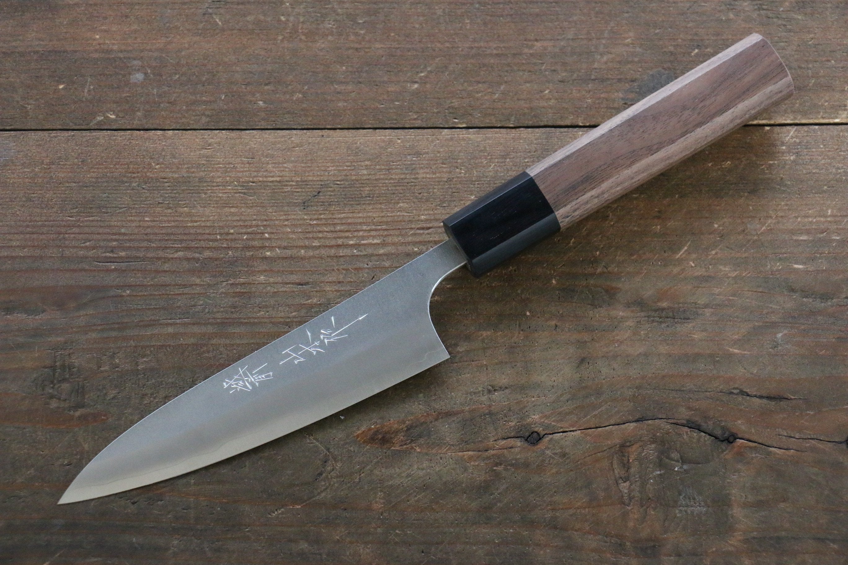 Nao Yamamoto Silver Steel No.3 Nashiji Petty-Utility 120mm Walnut Handle - Japanny - Best Japanese Knife