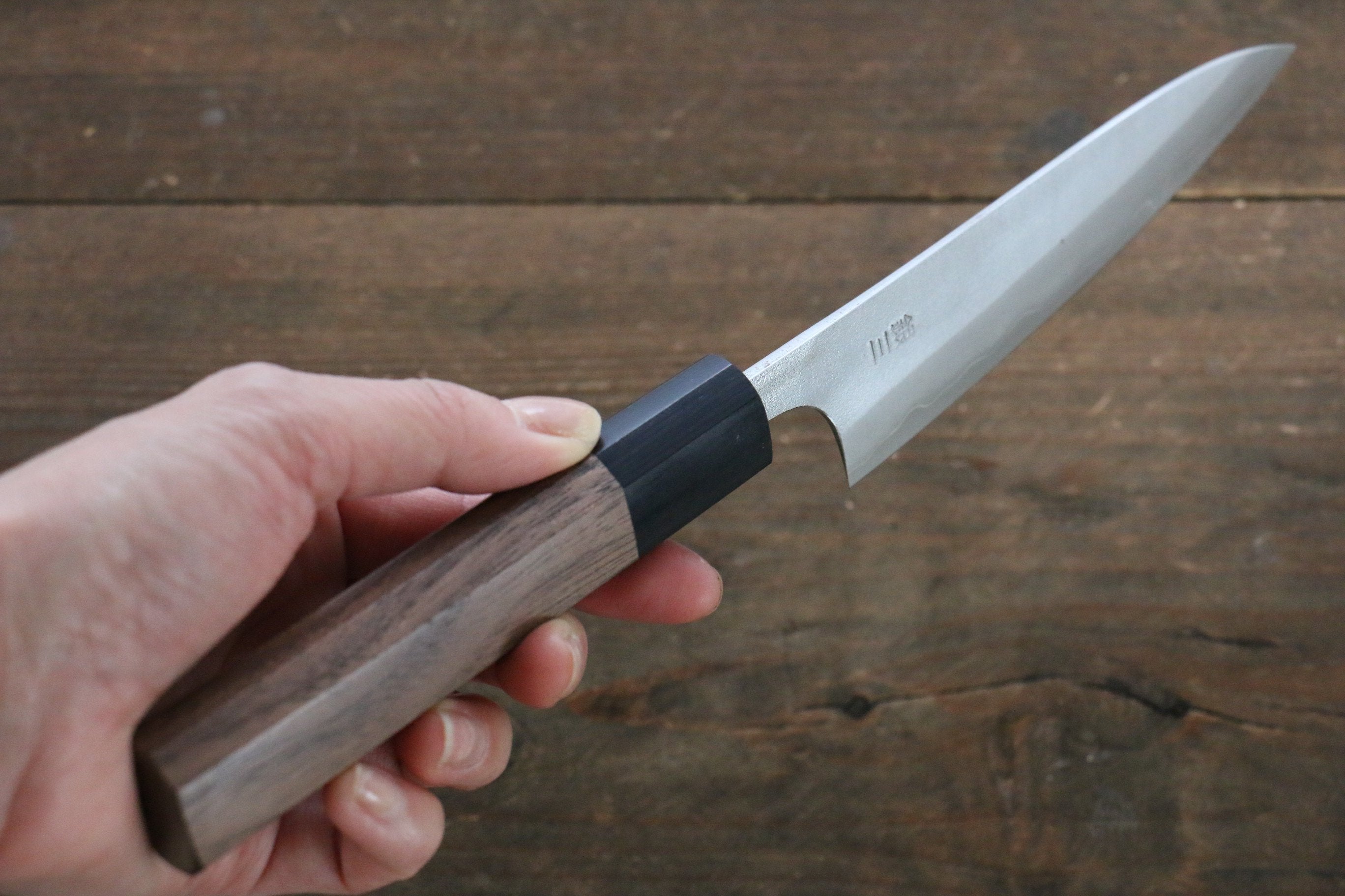 Nao Yamamoto Silver Steel No.3 Nashiji Petty-Utility 120mm Walnut Handle - Japanny - Best Japanese Knife