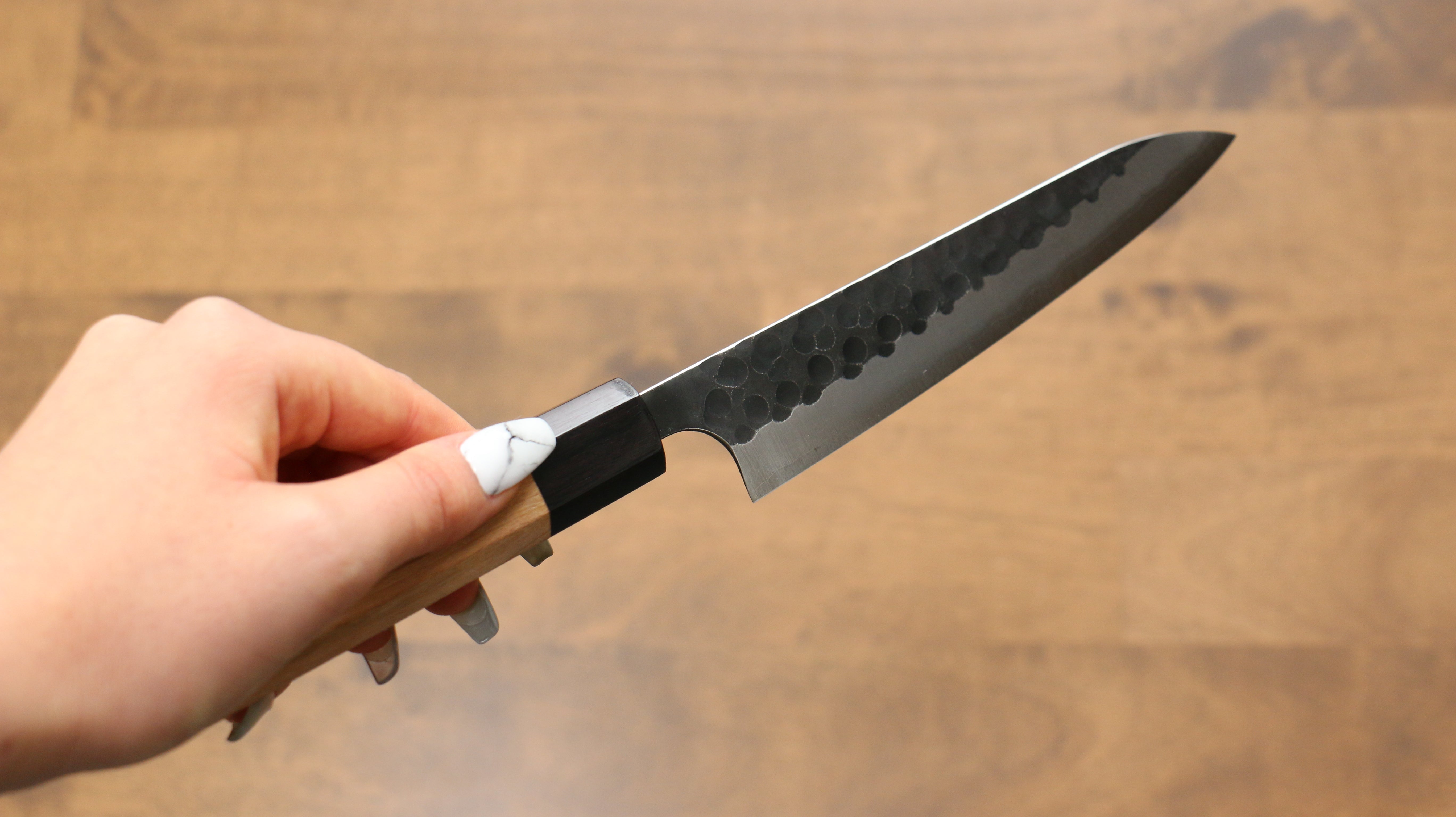 Masakage Koishi Blue Super Black Finished Petty-Utility 150mm American Cherry Handle - Japanny - Best Japanese Knife