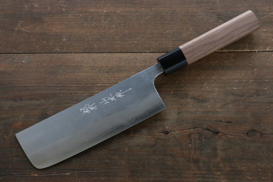 Nao Yamamoto Silver Steel No.3 Nashiji Nakiri 165mm Walnut Handle - Japanny - Best Japanese Knife