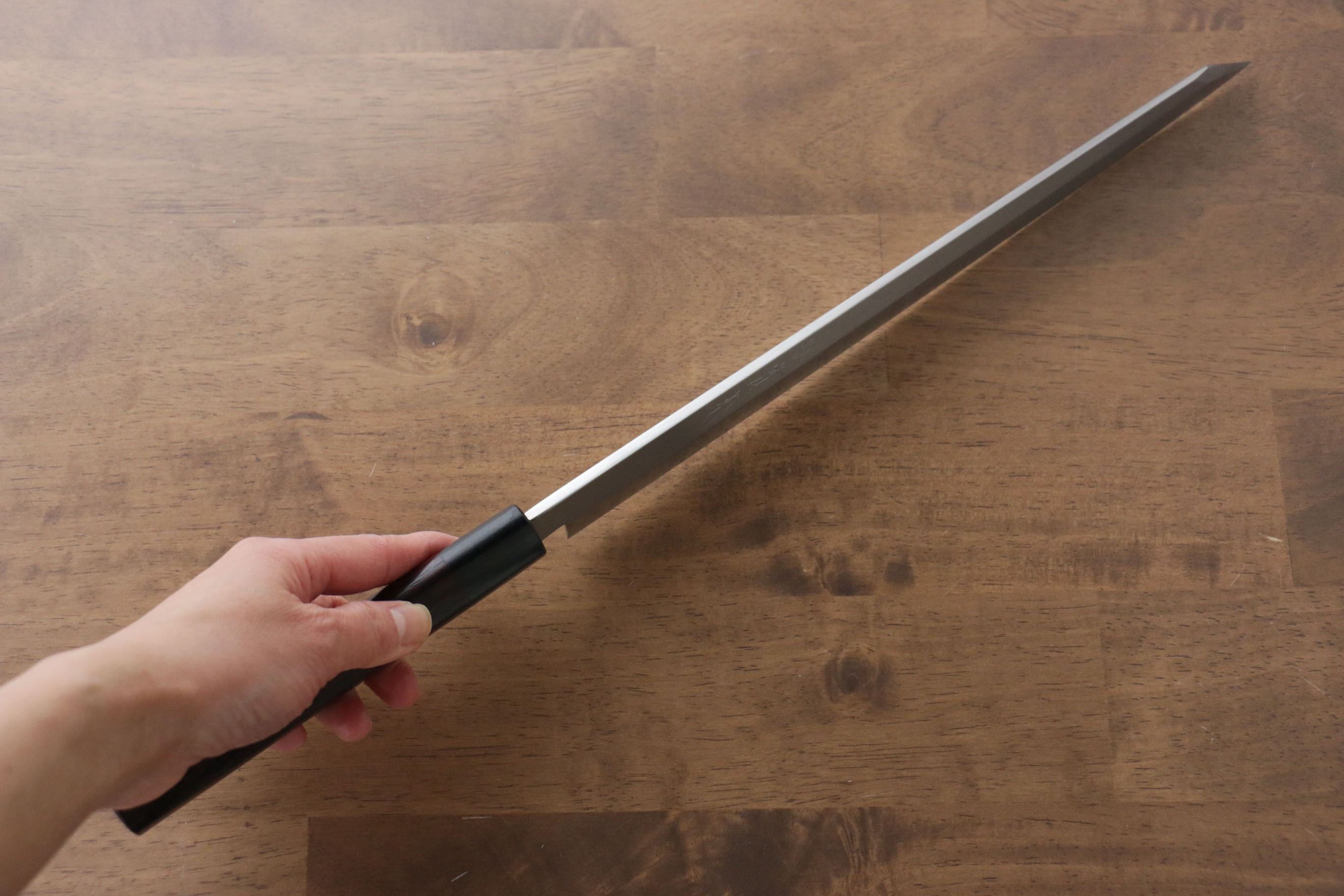 Jikko Silver Steel No.3 Kiritsuke Yanagiba  300mm Shitan Handle - Japanny - Best Japanese Knife