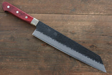  Seisuke Kurobeni Blue Super Hammered Kurouchi Kiritsuke Gyuto 240mm Red Pakka wood Handle - Japanny - Best Japanese Knife