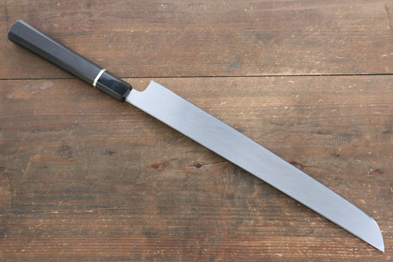 Sakai Takayuki Honyaki Blue Steel No.1 Mirrored Finish Sakimaru Takohiki 300mm Ebony with Ring Handle with Sheath - Japanny - Best Japanese Knife