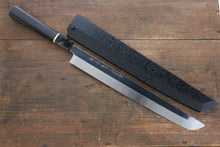  Sakai Takayuki Honyaki Blue Steel No.1 Mirrored Finish Sakimaru Takohiki 300mm Ebony with Ring Handle with Sheath - Japanny - Best Japanese Knife