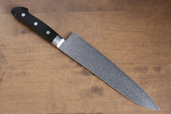 Seisuke Kagami AUS10 Mirrored Finish Damascus Gyuto 210mm Black Pakka wood Handle - Japanny - Best Japanese Knife