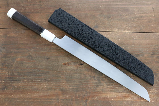 Sakai Takayuki Genbu Honyaki White Steel No.2 Sakimaru Yanagiba 300mm Ebony with Double Ring Handle with Sheath - Japanny - Best Japanese Knife