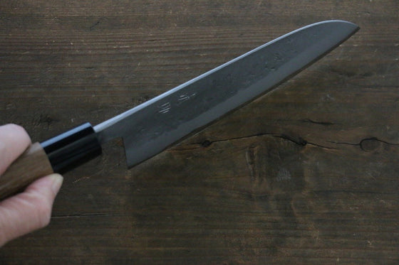 Seisuke Blue Steel No.2 Nashiji Santoku 165mm Chestnut Handle - Japanny - Best Japanese Knife