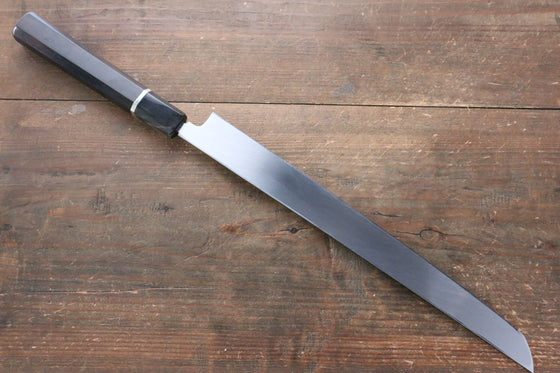 Sakai Takayuki Honyaki Blue Steel No.2 Mirrored Finish Sakimaru Takohiki 300mm Ebony with Ring Handle with Sheath - Japanny - Best Japanese Knife