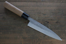  Seisuke Blue Steel No.2 Nashiji Hiraki 165mm Chestnut Handle - Japanny - Best Japanese Knife