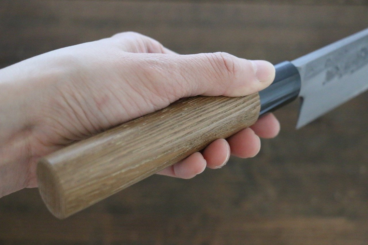 Seisuke Blue Steel No.2 Nashiji Gyuto 210mm Chestnut Handle - Japanny - Best Japanese Knife