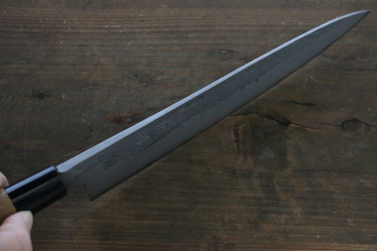 Seisuke Blue Steel No.2 Nashiji Gyuto 210mm Chestnut Handle - Japanny - Best Japanese Knife