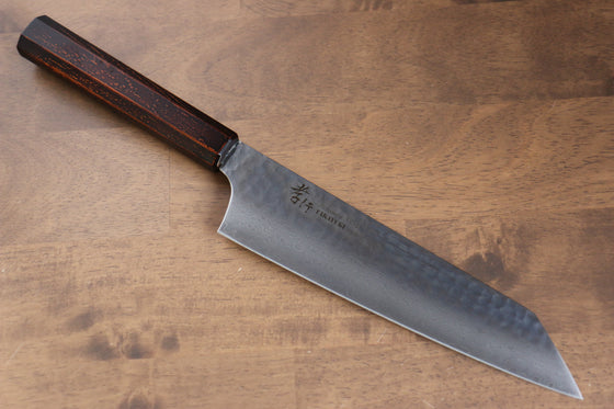 Sakai Takayuki Nanairo VG10 33 Layer Kengata Gyuto 190mm ABS resin(Retro wood grain) Handle - Japanny - Best Japanese Knife