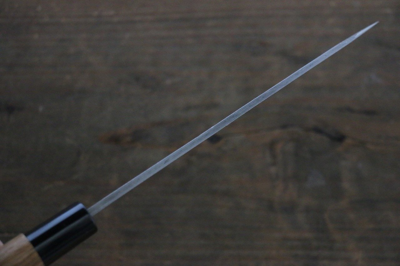 Seisuke Blue Steel No.2 Nashiji Petty-Utility 135mm Chestnut Handle - Japanny - Best Japanese Knife