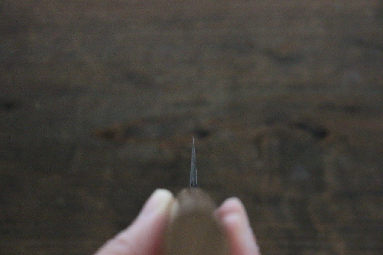 Seisuke Blue Steel No.2 Nashiji Petty-Utility 135mm Chestnut Handle - Japanny - Best Japanese Knife