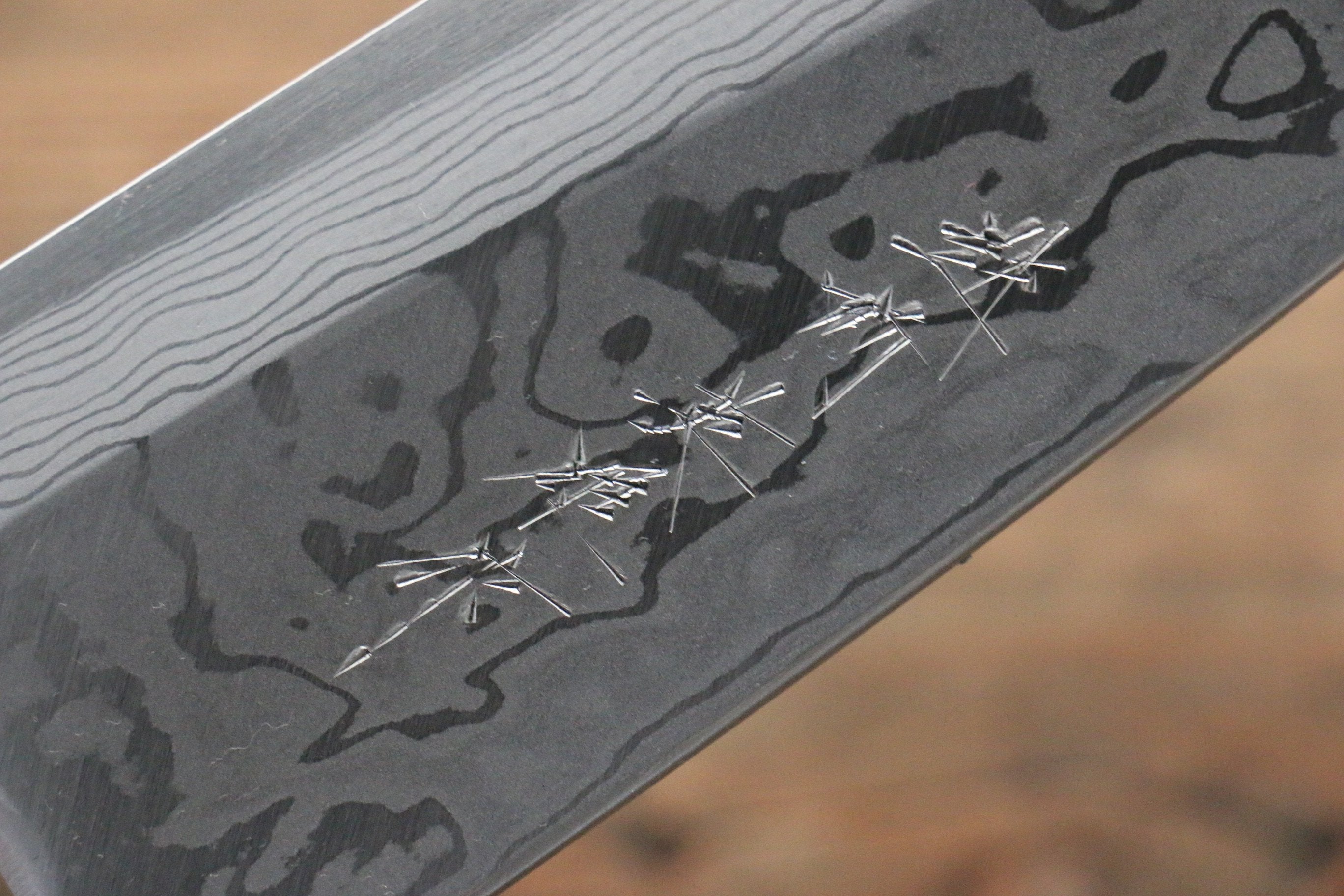 Hideo Kitaoka [Left Handed] Blue Steel No.2 Damascus Deba 180mm Shitan Handle - Japanny - Best Japanese Knife