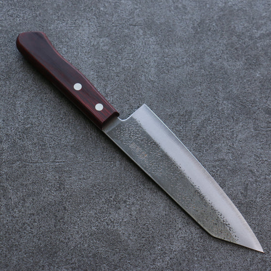 Seisuke Blue Super Hammered Bunka 165mm Red Pakka wood Handle - Japanny - Best Japanese Knife