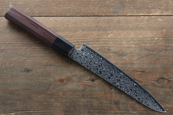 Seisuke AUS10 Damascus Petty-Utility 150mm Shitan Handle - Japanny - Best Japanese Knife