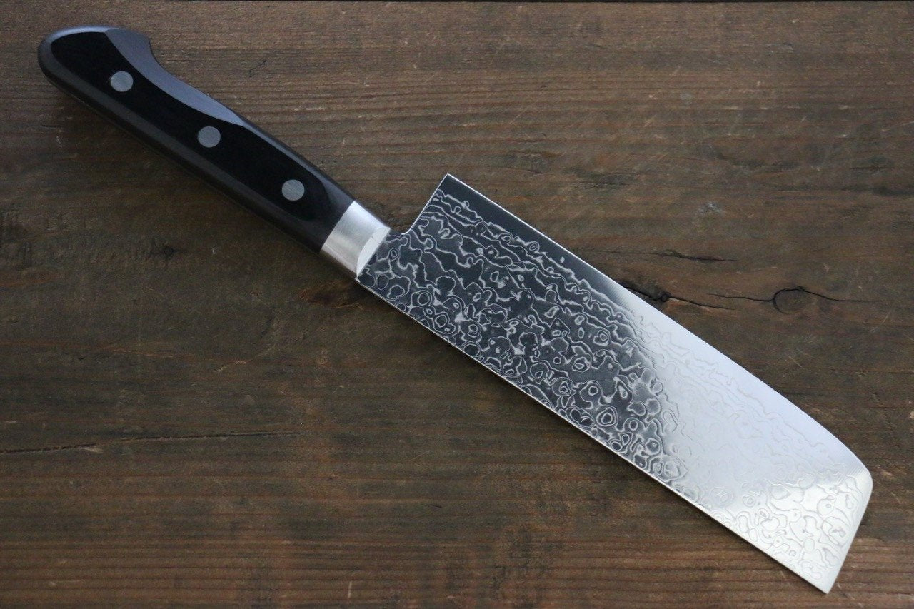 Sakai Takayuki AUS10 45 Layer Mirrored Finish Damascus Nakiri 160mm - Japanny - Best Japanese Knife