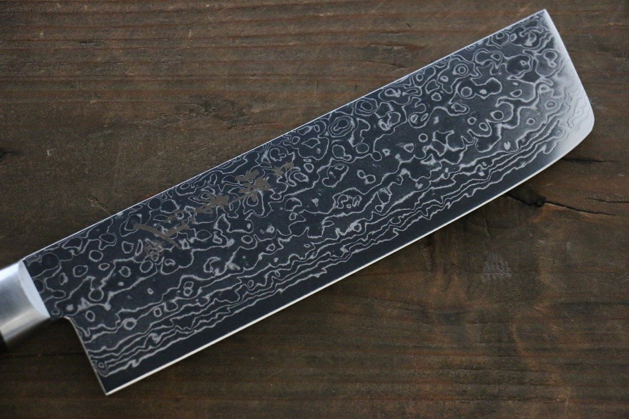 Sakai Takayuki AUS10 45 Layer Mirrored Finish Damascus Nakiri 160mm - Japanny - Best Japanese Knife