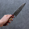 Seisuke Blue Super Hammered Bunka 165mm Red Pakka wood Handle - Japanny - Best Japanese Knife