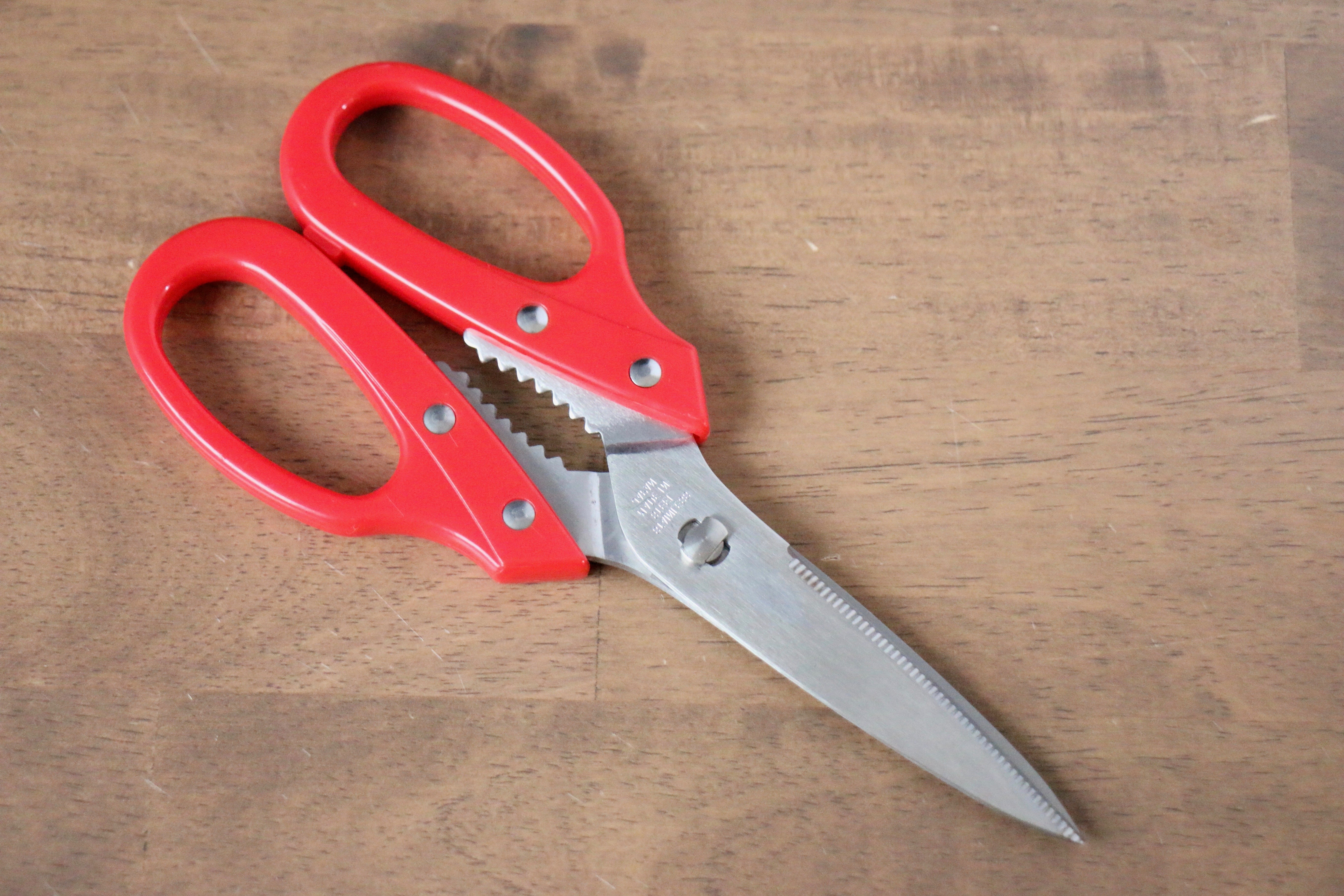 Stainless Steel Kitchen Scissors  Red Plastic Handle - Japanny - Best Japanese Knife