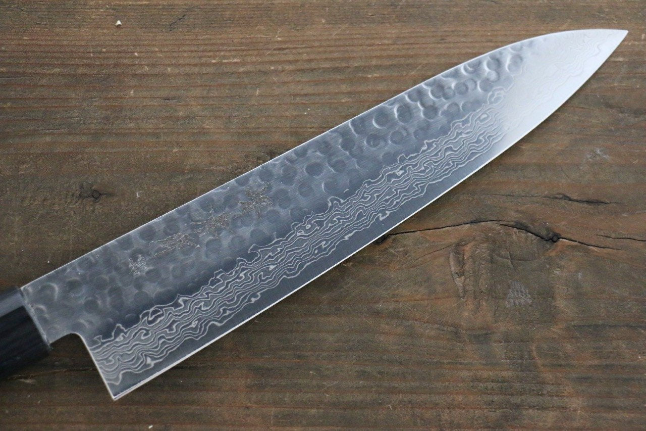 Sakai Takayuki AUS10 45 Layer Damascus Gyuto 210mm Shitan Handle - Japanny - Best Japanese Knife