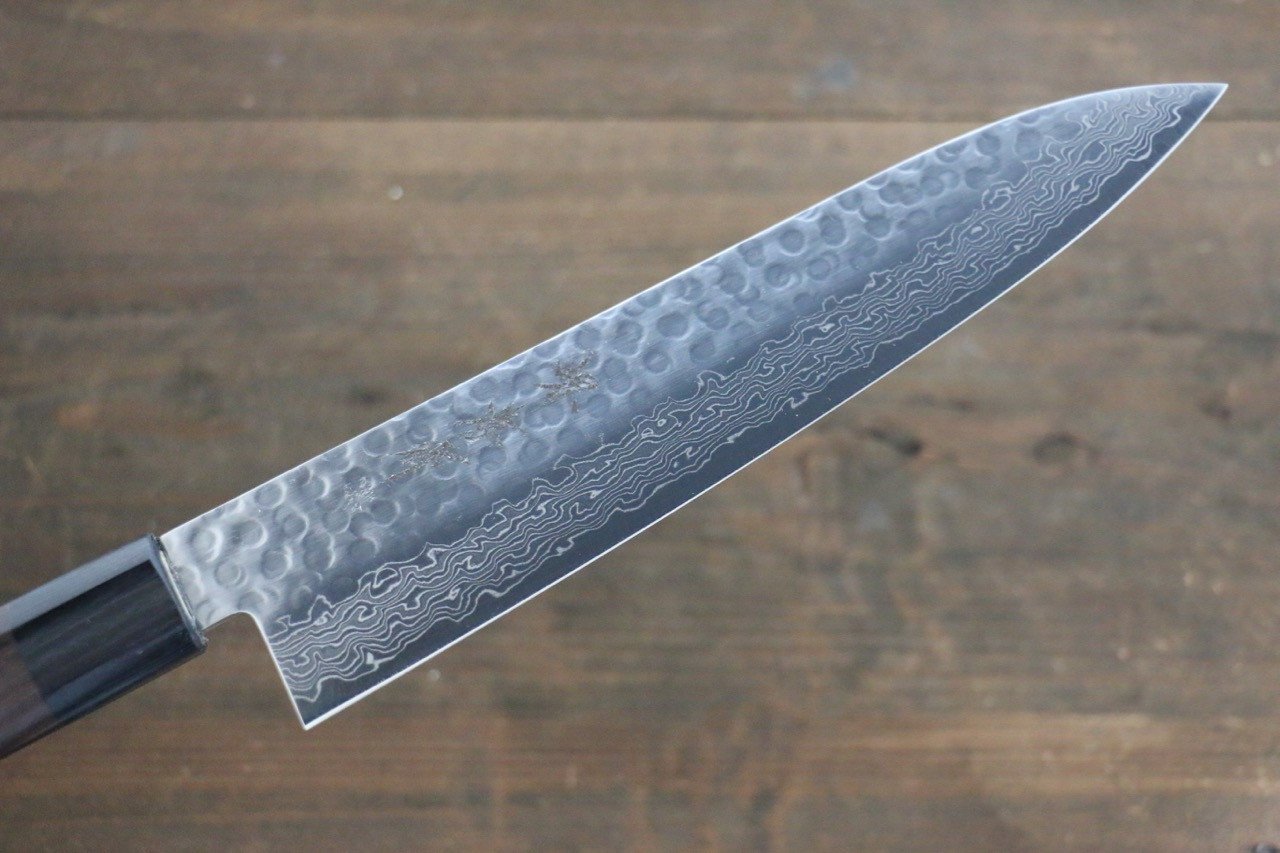 Sakai Takayuki AUS10 45 Layer Damascus Gyuto 210mm Shitan Handle - Japanny - Best Japanese Knife