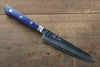 Seisuke Aotsuchi AUS10 Hammered Kiritsuke Petty-Utility 140mm Blue Pakka wood Handle - Japanny - Best Japanese Knife