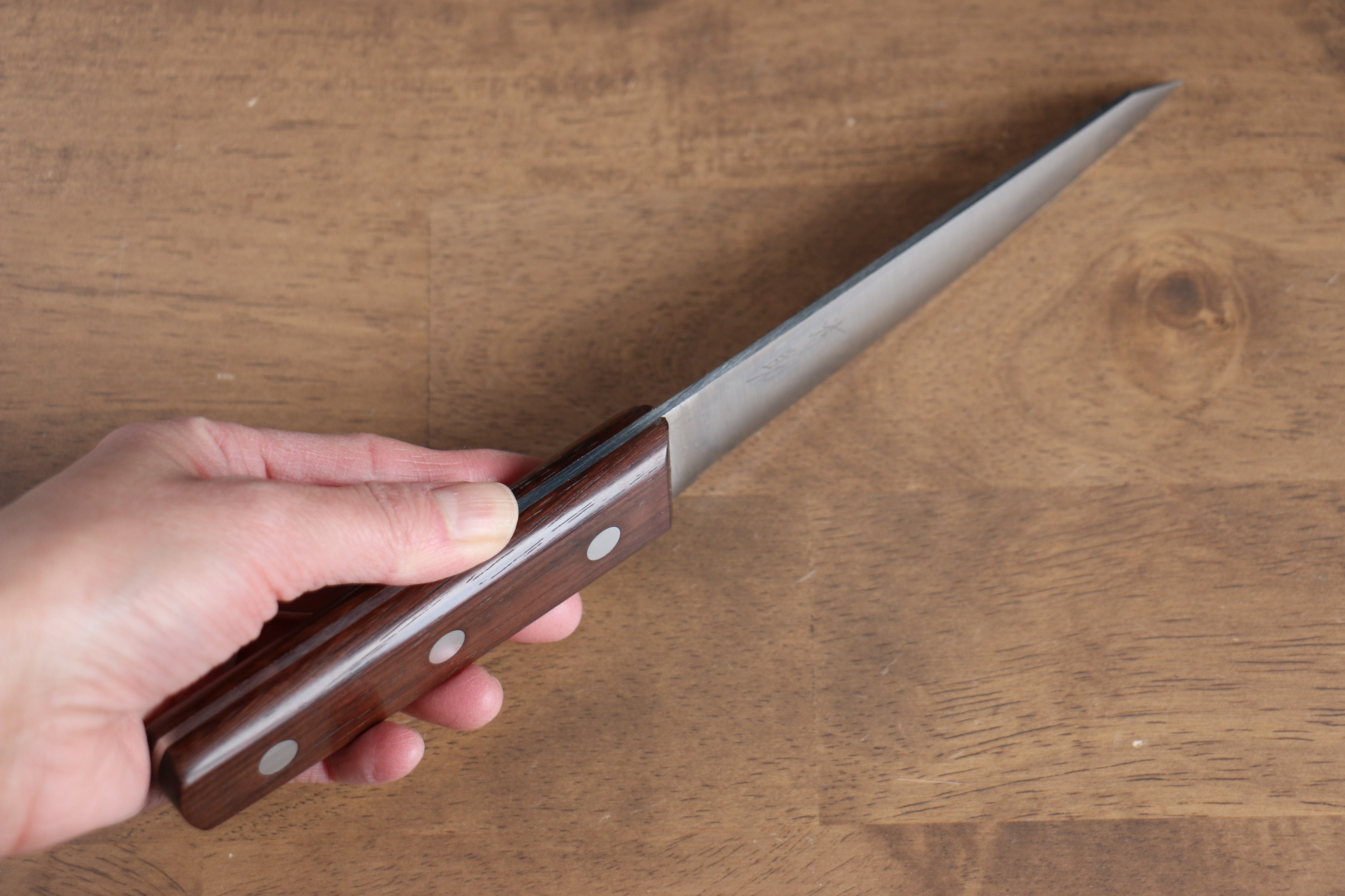 Seisuke Sanzoku Japanese Steel Honesuki Boning (Maru) 150mm Shitan Handle - Japanny - Best Japanese Knife