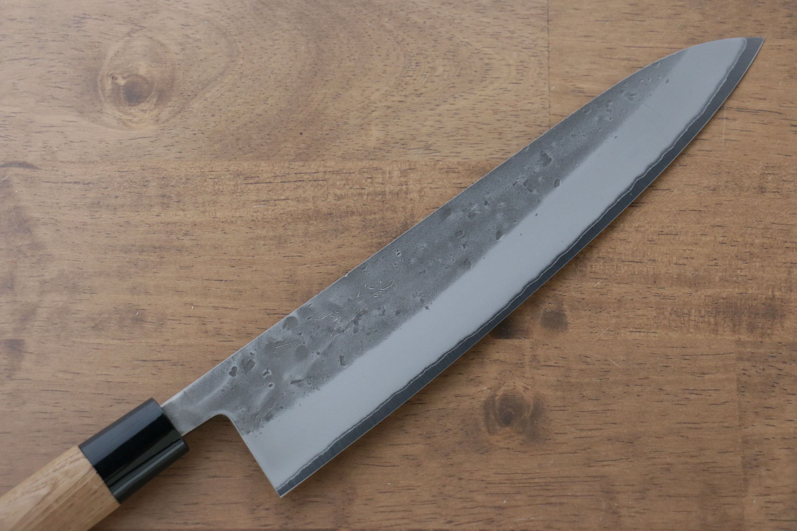 Seisuke Blue Steel No.2 Nashiji Gyuto 240mm Chestnut Handle - Japanny - Best Japanese Knife