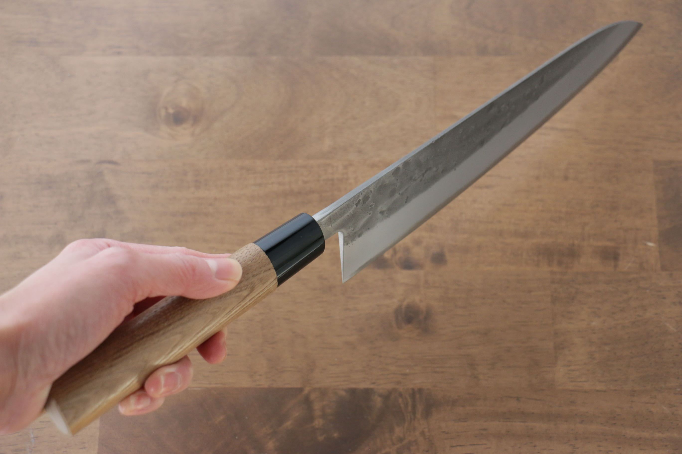 Seisuke Blue Steel No.2 Nashiji Gyuto 240mm Chestnut Handle - Japanny - Best Japanese Knife