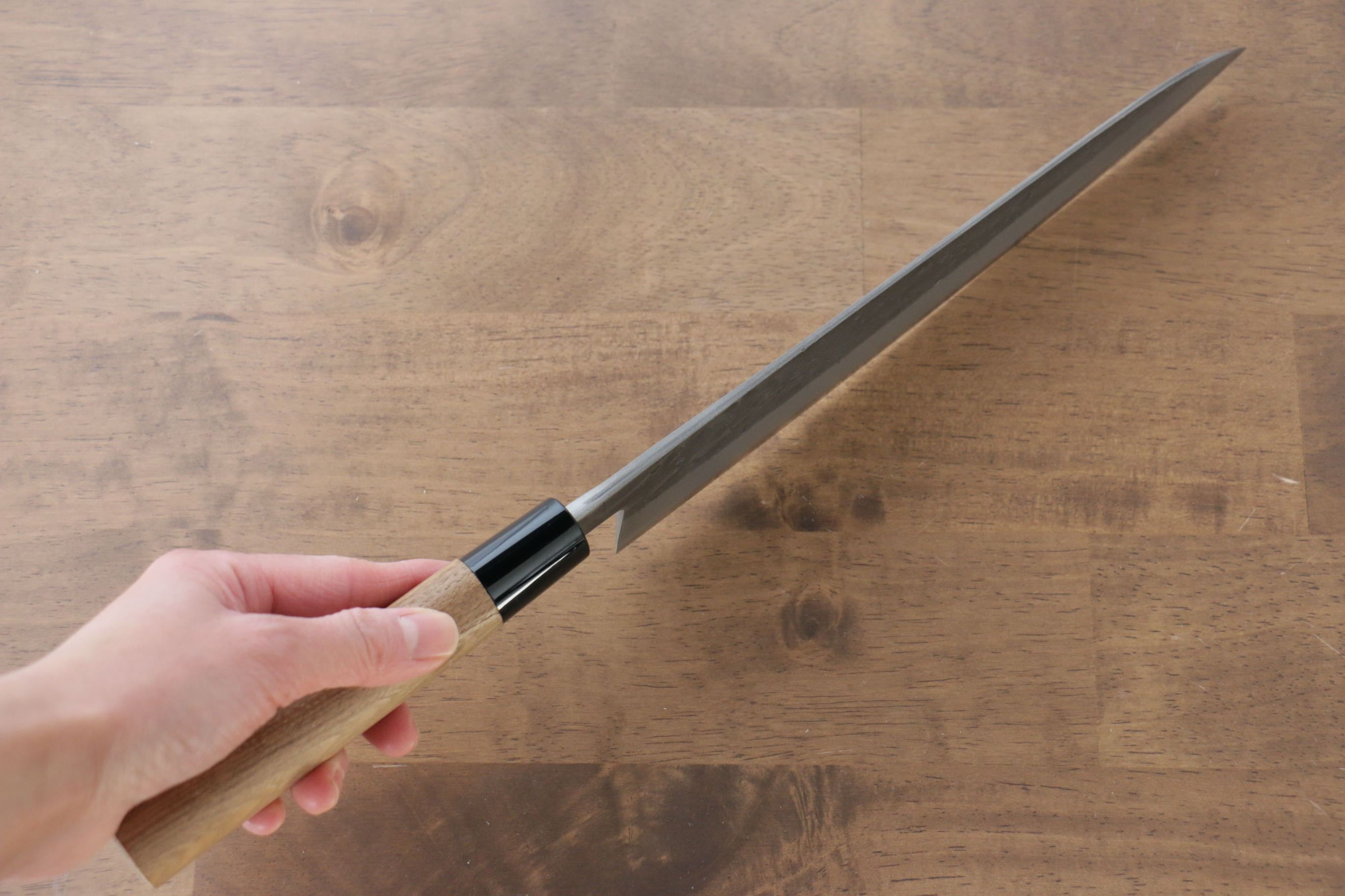 Seisuke Blue Steel No.2 Nashiji Gyuto 240mm Chestnut Handle - Japanny - Best Japanese Knife