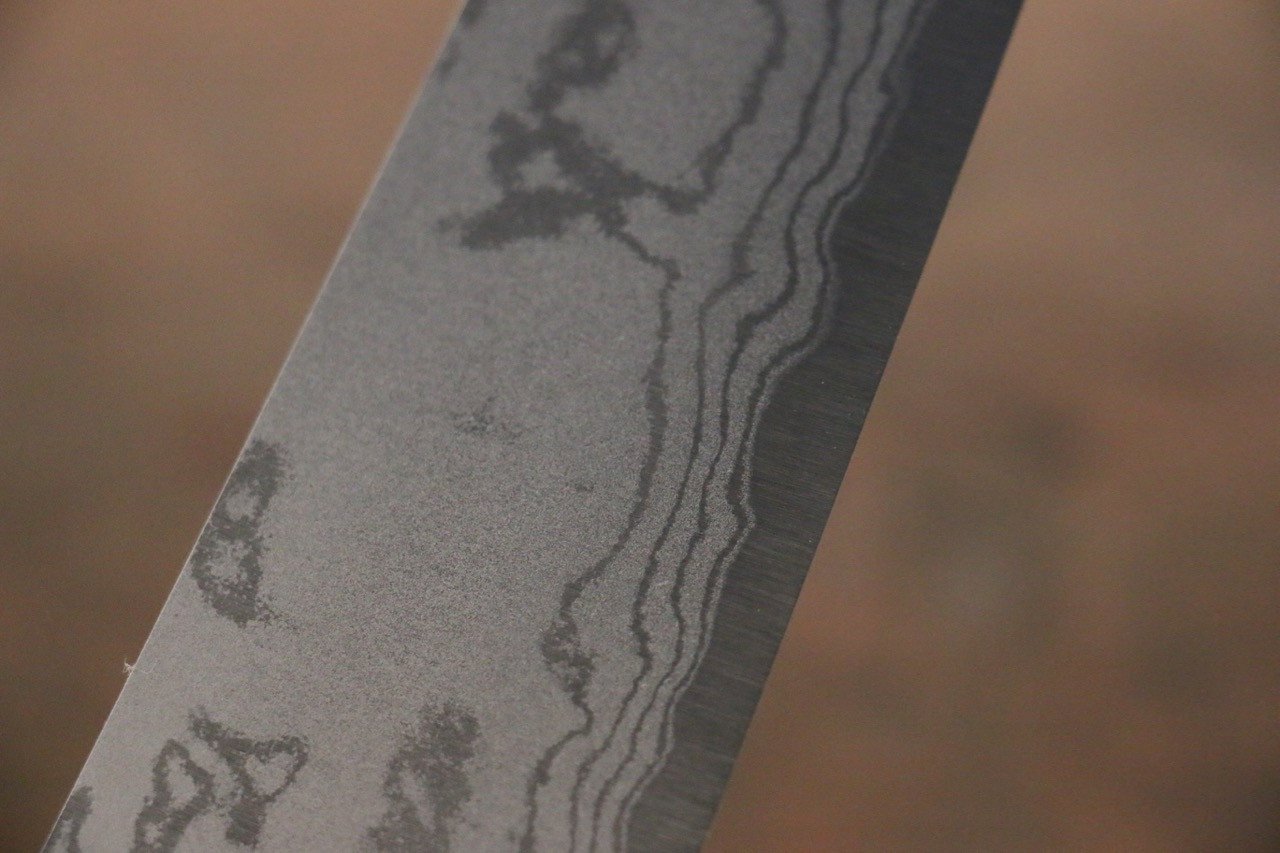 Shungo Ogata White Steel No.2 Damascus Migaki Finished Gyuto 210mm Shitan Handle - Japanny - Best Japanese Knife