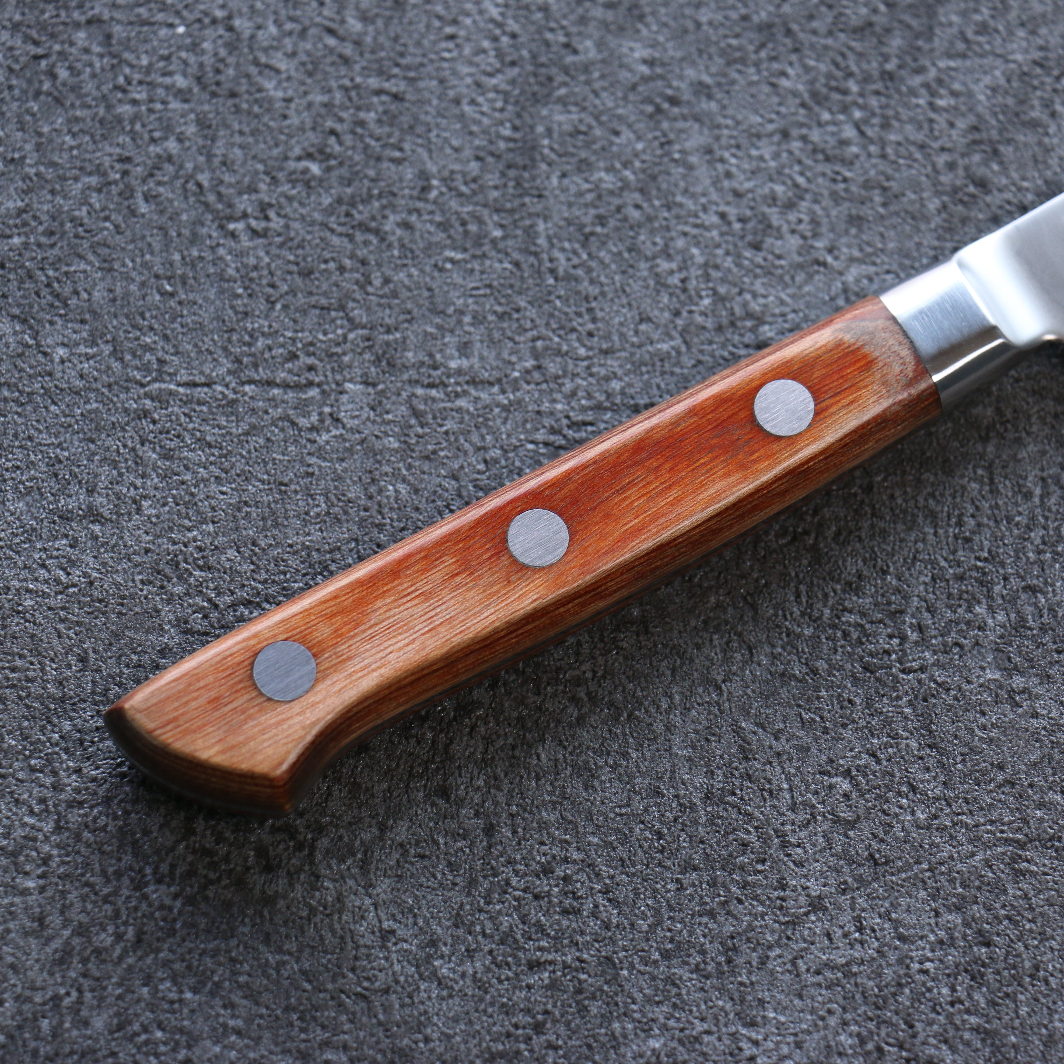 Sakai Takayuki VG5 Hammered Petty-Utility 90mm Brown Pakka wood Handle - Japanny - Best Japanese Knife