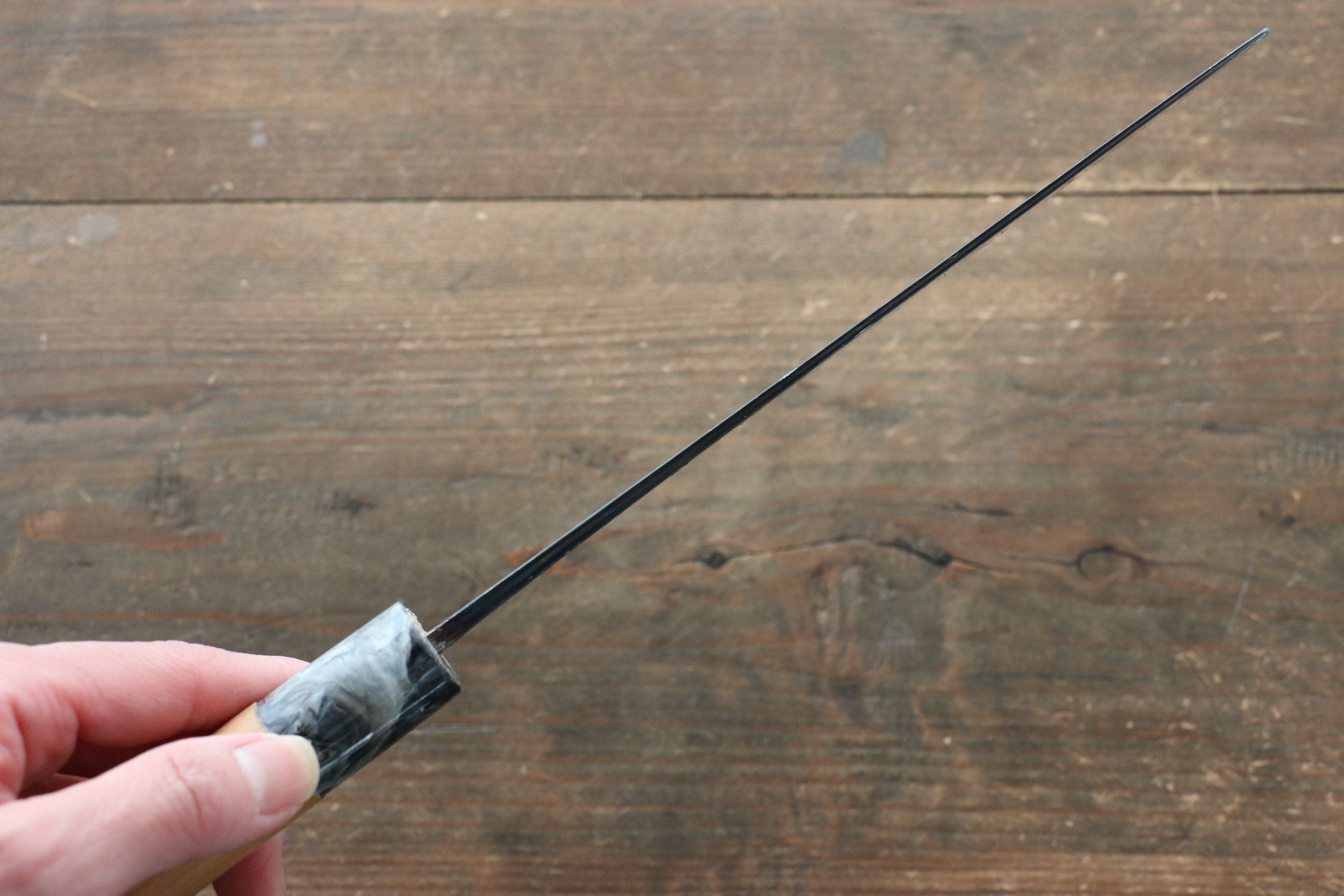 Masakage Masakage Mizu Blue Steel No.2 Black Finished Nakiri 170mm with American Cherry Handle - Japanny - Best Japanese Knife