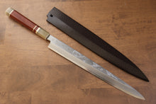  Sakai Takayuki Tenryu Uzushio Blue Steel No.2 Dragon Engraved Yanagiba 300mm Red Ebony Wood Handle with Sheath - Japanny - Best Japanese Knife