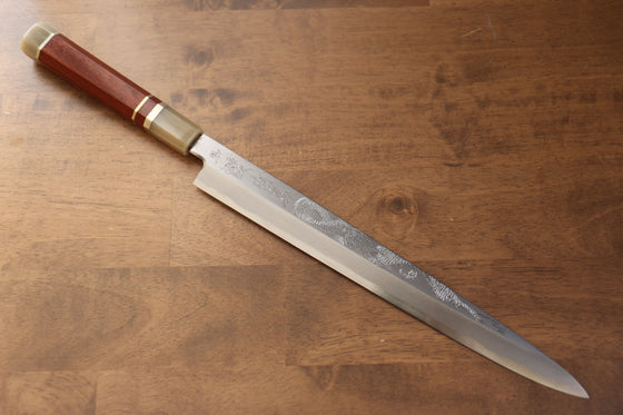 Sakai Takayuki Tenryu Uzushio Blue Steel No.2 Dragon Engraved Yanagiba 300mm Red Ebony Wood Handle with Sheath - Japanny - Best Japanese Knife