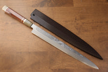  Sakai Takayuki Tenryu Uzushio Blue Steel No.2 Dragon Engraved Yanagiba 300mm Red Ebony Wood Handle with Sheath - Japanny - Best Japanese Knife