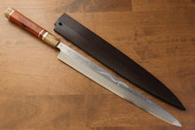  Sakai Takayuki Tenryu Uzushio Blue Steel No.2 Dragon Engraved Yanagiba 300mm Red Ebony Wood Handle with Sheath - Japanny - Best Japanese Knife