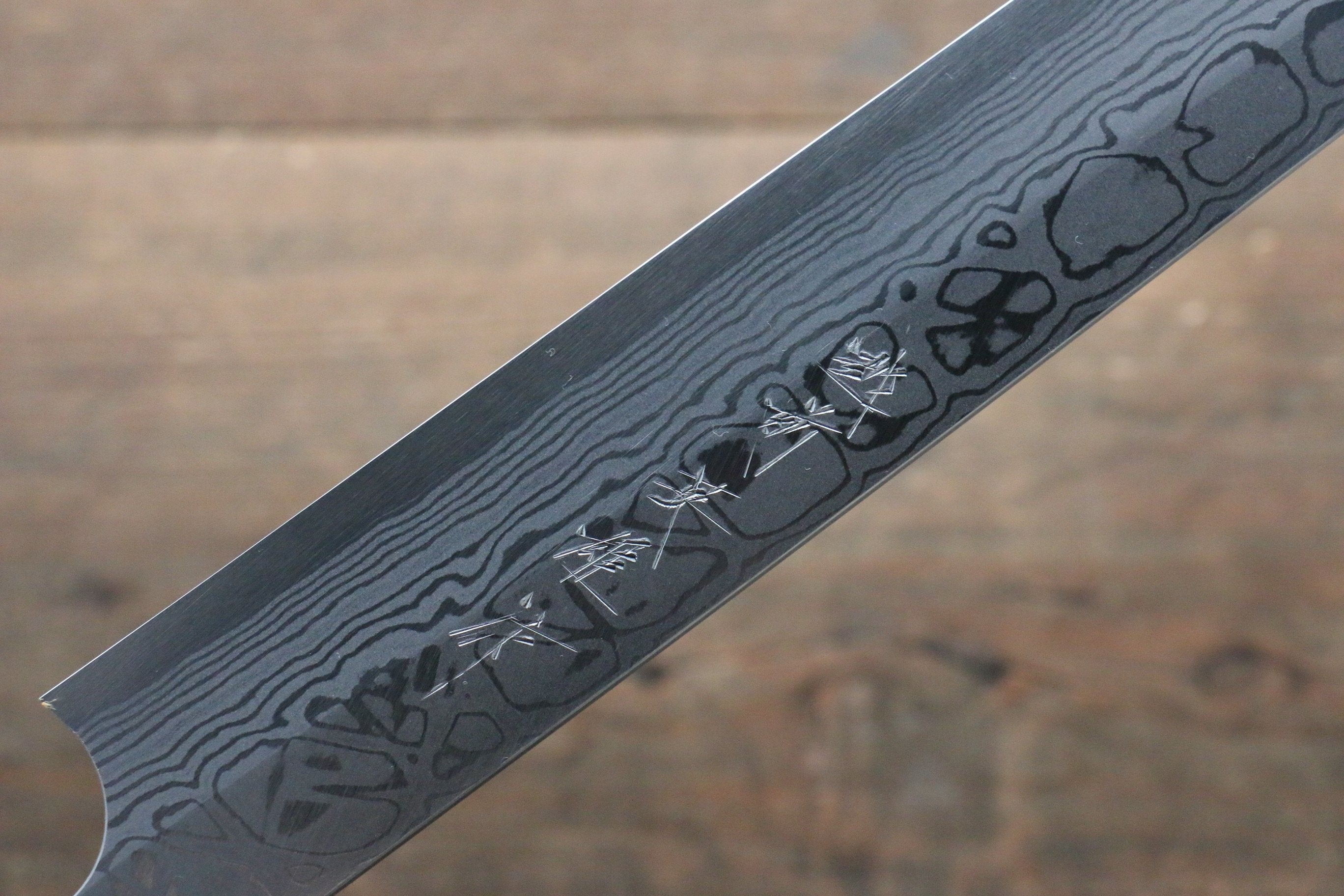 Hideo Kitaoka [Left Handed] Blue Steel No.2 Damascus Yanagiba 300mm with Shitan Handle - Japanny - Best Japanese Knife