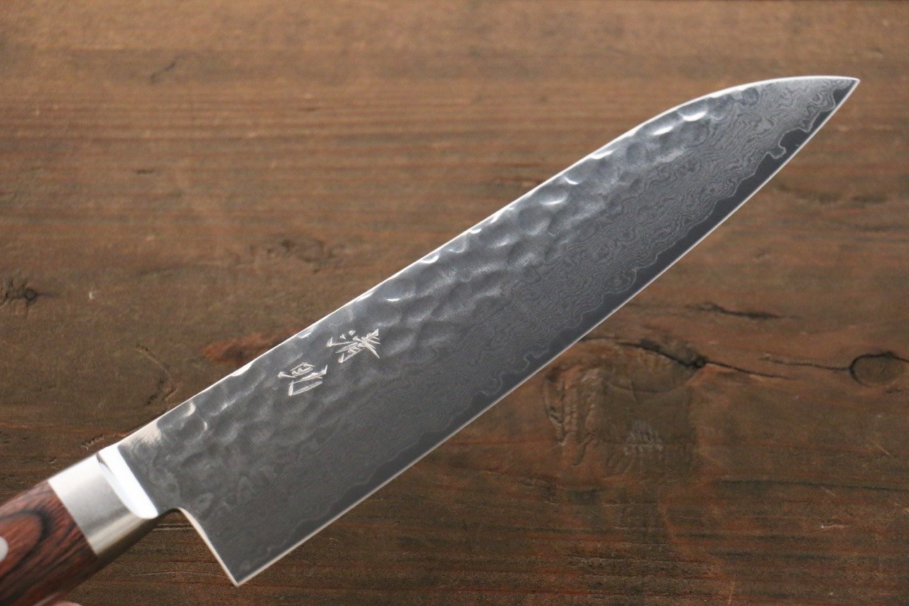 Seisuke VG10 33 Layer Damascus Santoku 180mm Mahogany Handle - Japanny - Best Japanese Knife